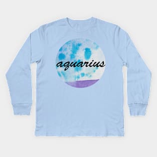 Aquarius zodiac sign Kids Long Sleeve T-Shirt